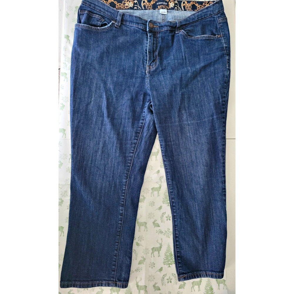 St. John's Bay Women's Bootcut Jeans Size 18W Dark Wash Mid Rise Stretch Denim